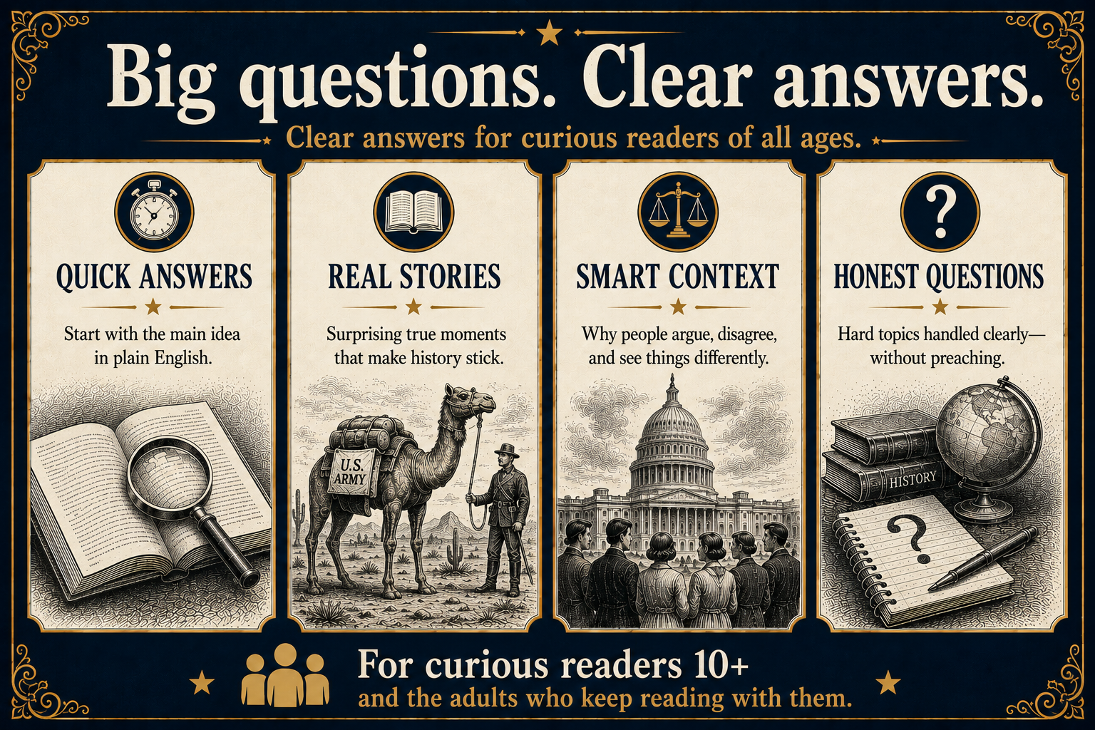 Big questions, clear answers — quick answers, real stories, smart context, honest questions