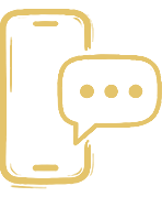A phone with a message bubble beside it