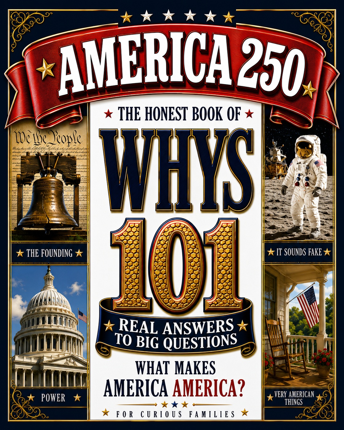 America 250: What Makes America America — The Honest Book of Whys by Billie Alexander, book cover